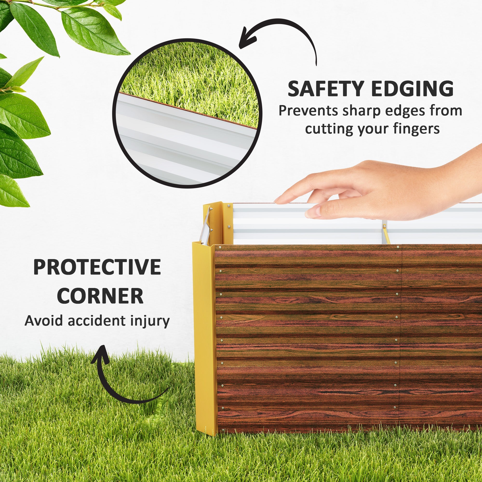 Outsunny Set of 2 Galvanized Planters for Outdoor Plants, 4' x 2' x 2' Raised Garden Bed, Distressed Dark Brown
