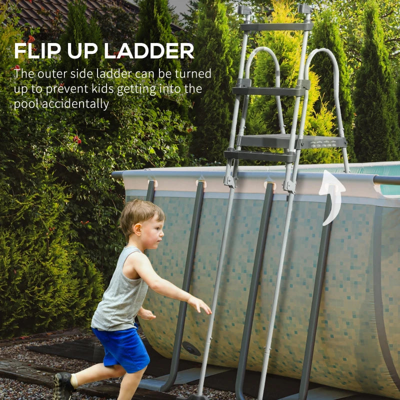 70" Above Ground Pool Ladder for 48" Pool Wall Height, Grey