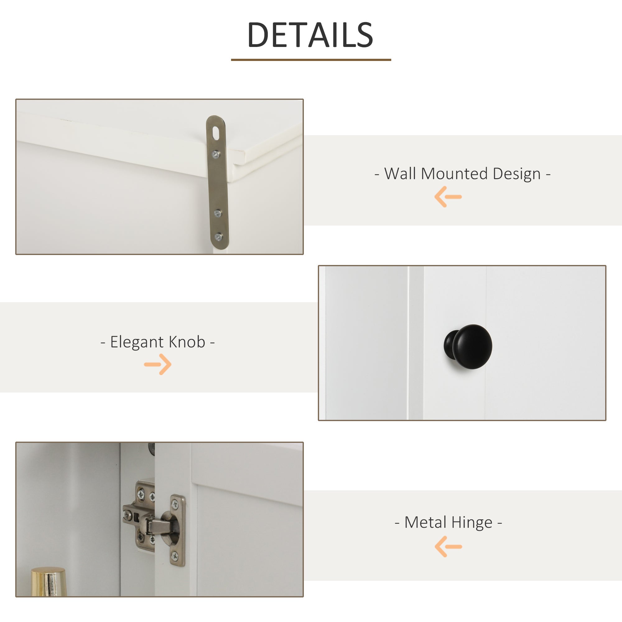 HOMCOM White Wall-Mounted Cabinet: 3-Shelf Bathroom Medicine Storage for Organized Laundry Rooms & Hallways