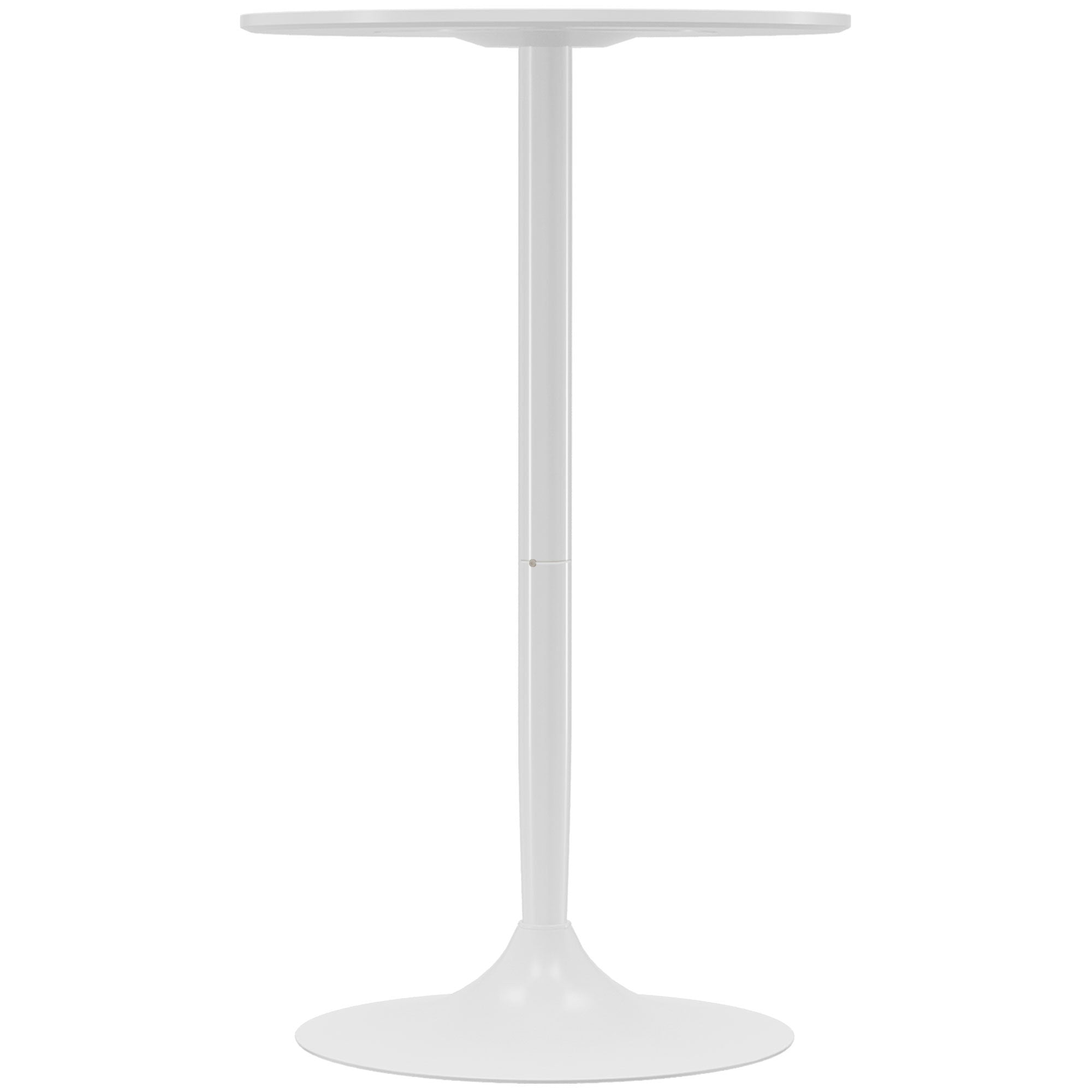 HOMCOM Modern High Top Bar Table Round Dining Painted Top Steel Base Bistro Table for 2 White