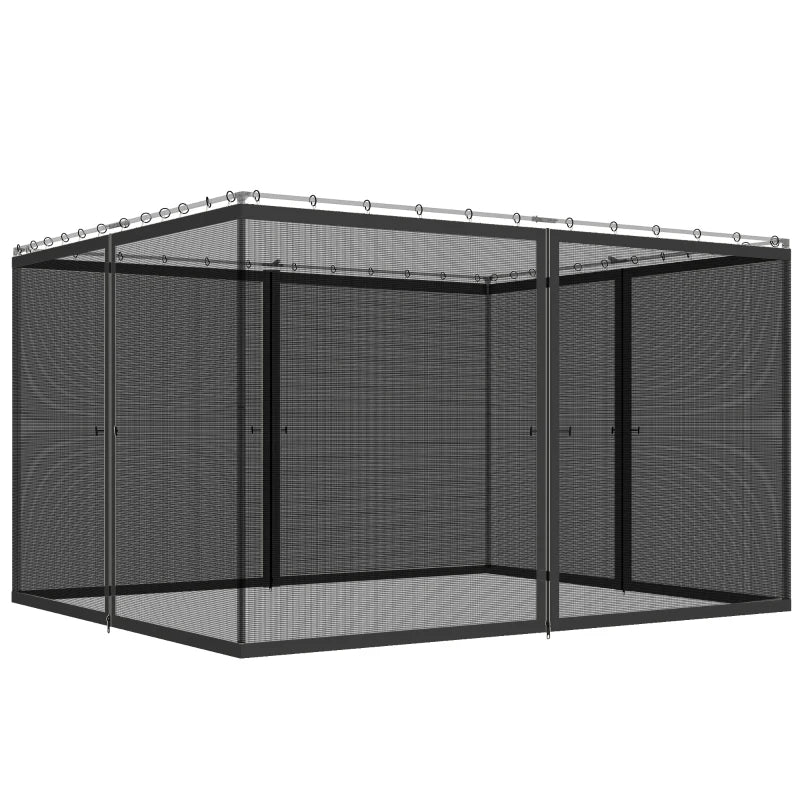 Replacement Mosquito Netting for Gazebo 10' x 13' Black Screen Walls for Canopy with Zippers, Black