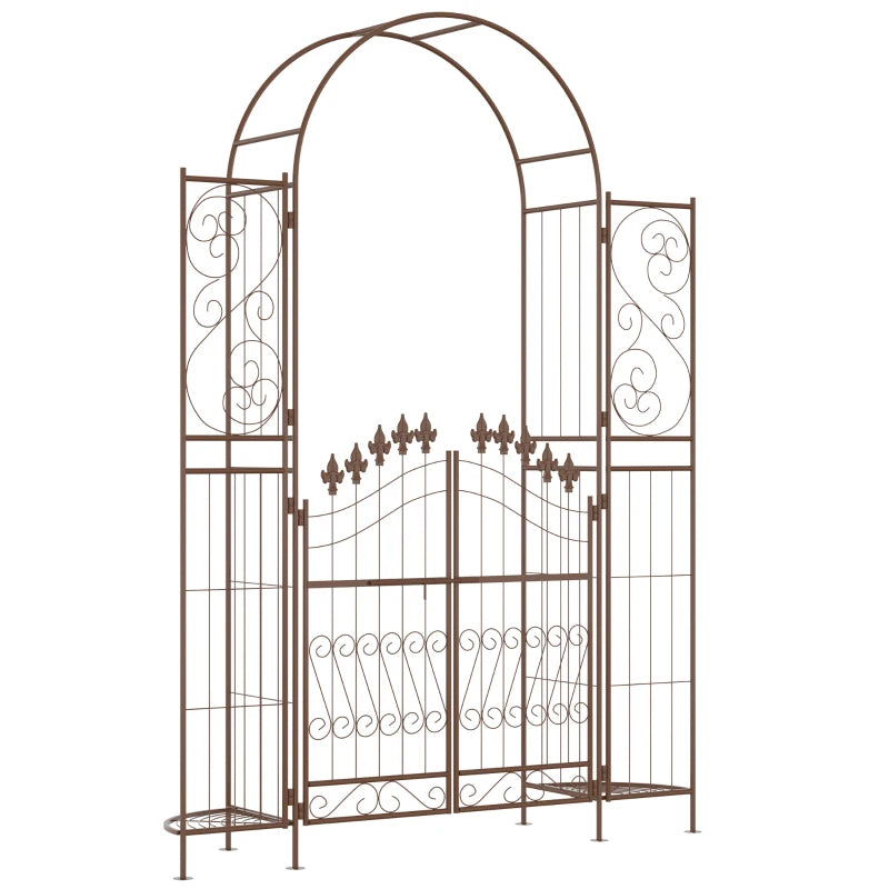 7ft Garden Arch Trellis, Metal Arch, Outdoor Garden Arbor for Climbing Plants, Wedding Decoration