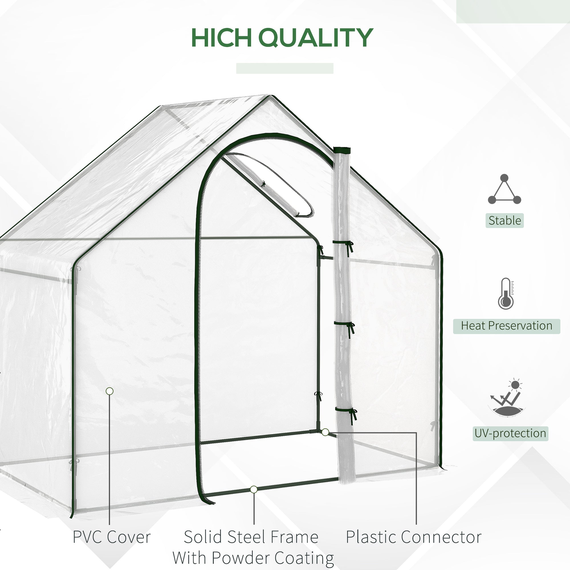 Outsunny Portable Flower Nursery: 6x3.3x5.5ft Mini Plant Growing PVC Tunnel Outdoor Warm House, Clear