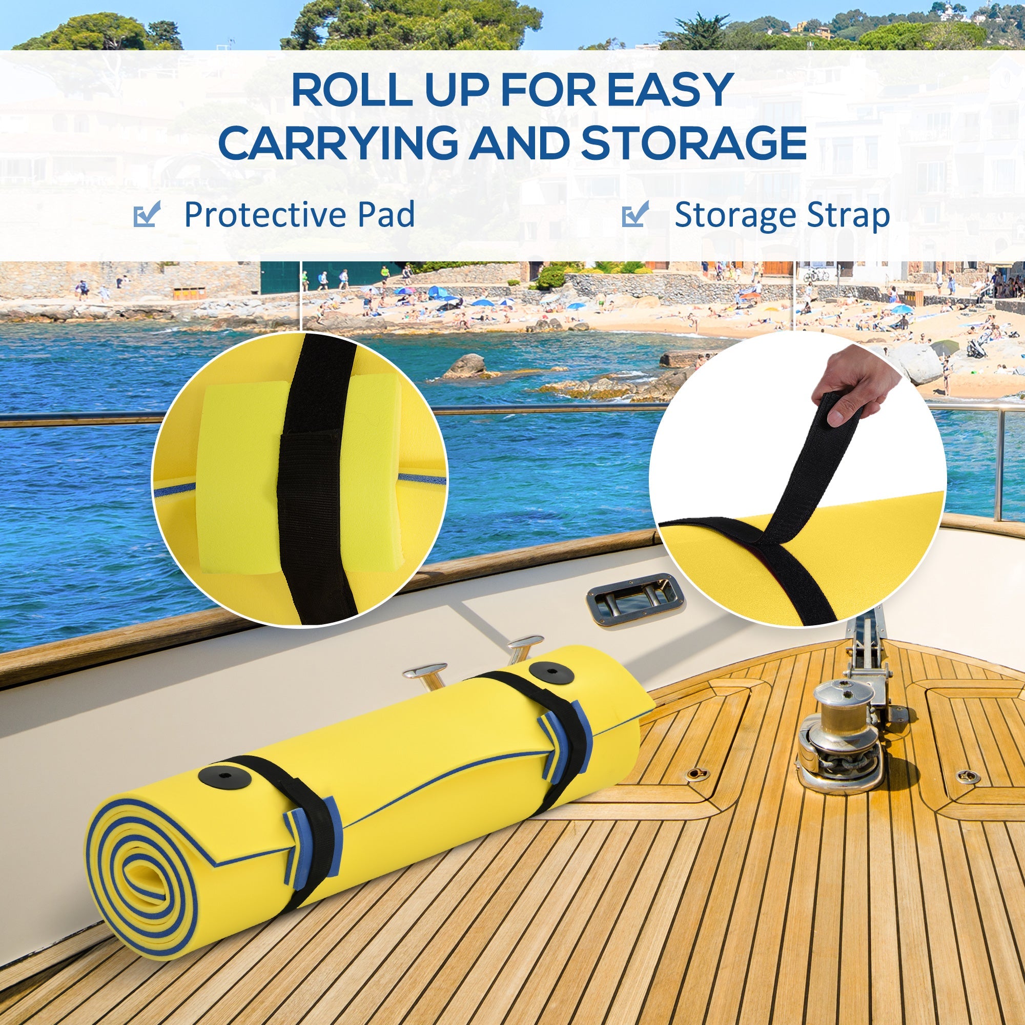 Soozier Floating Water Mat 7.5x4ft Yellow Lily Pad for Pool Beach Lake Water Relaxation and Fun