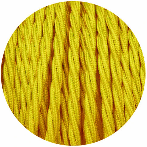 3 Core Electrical Twisted Fabric wire Yellow~2095