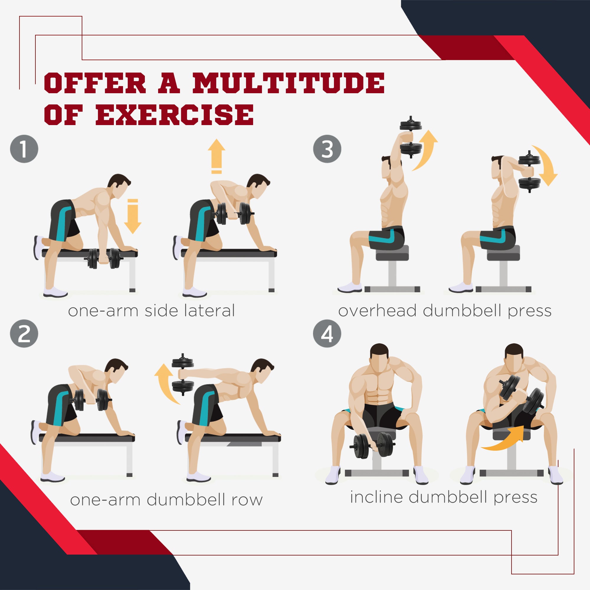 Soozier Adjustable 2 x 22lbs Weight Dumbbell Set for Weight Fitness Training Home Gym Equipment Black Pair