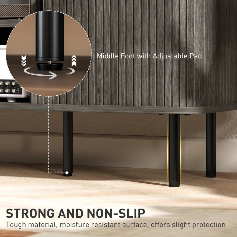 TV Stand Cabinet for TVs up to 55 Inches, TV Unit with Storage Shelves and Cabinets for Living Room, Grey