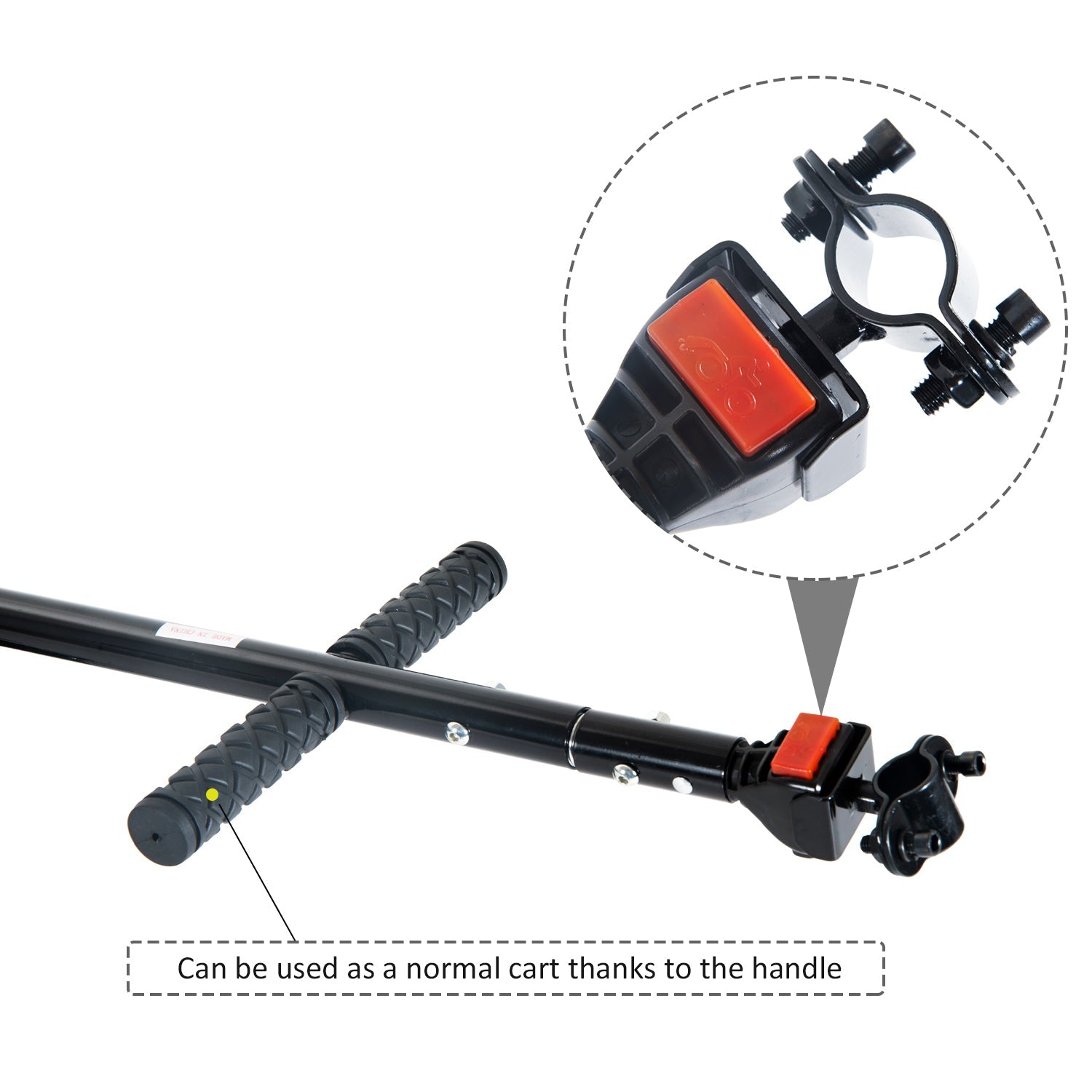 Aosom Multi-functional Bicycle Cargo Trailer Steel Large Bike Luggage Cart Carrier Black