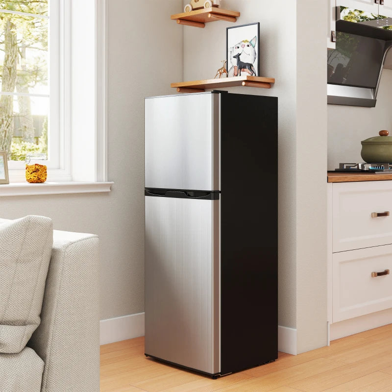 🧊 4.6 Cu. Ft Double Door Mini Fridge with Freezer – Black or Silver