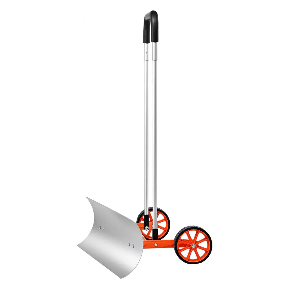 30-Inch Snow Shovel with Wheels, Metal Blade and U-Shaped Aluminum Alloy Handle