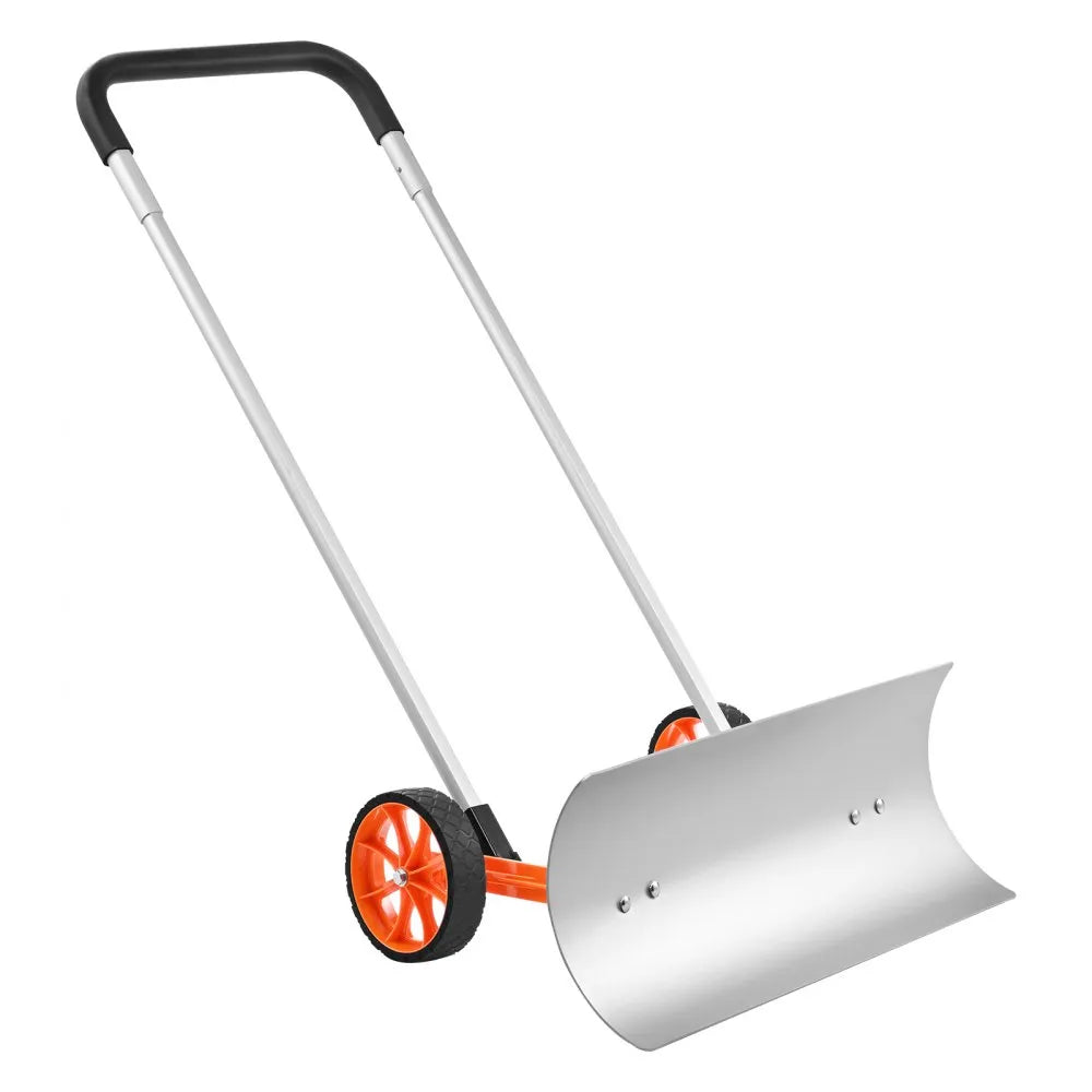 30-Inch Snow Shovel with Wheels, Metal Blade and U-Shaped Aluminum Alloy Handle
