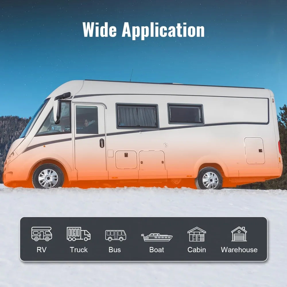 12V 5KW Diesel Air Heater with Remote Control, LCD Display and 10L Fuel Tank