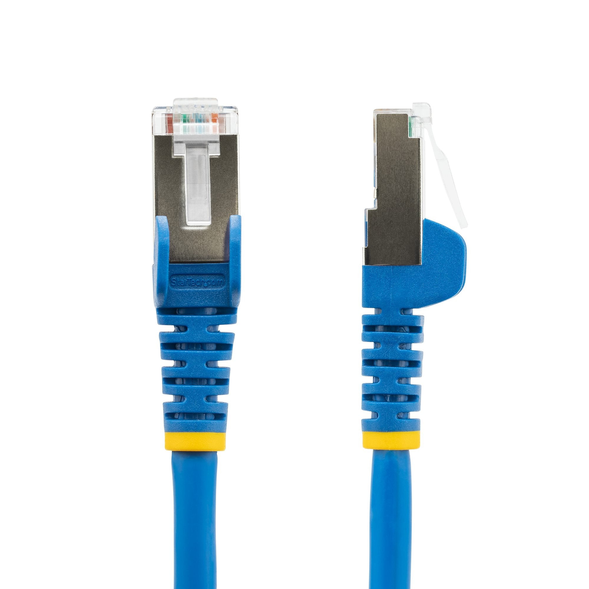 Blue CAT6a Ethernet Cable, Snagless RJ45, 10GbE, 100W PoE++, S/FTP, LSZH, 27AWG Pure Bare Copper Wire, 500MHz, Shielded Network Patch Cord w/Strain Reliefs, Fluke Tested/ETL Verified