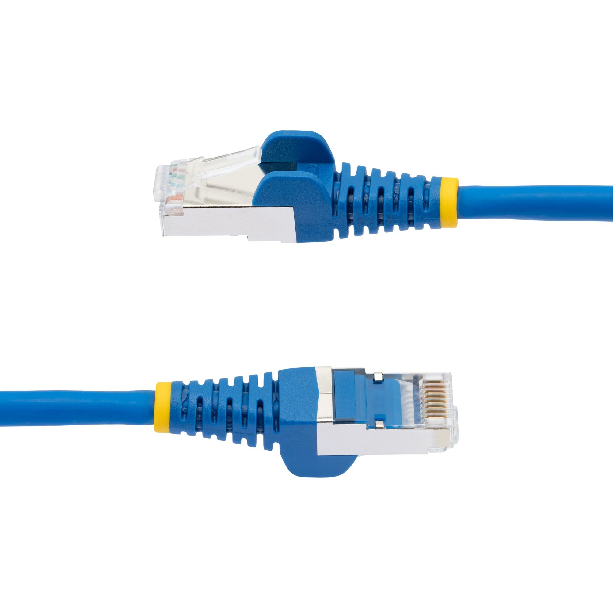 Blue CAT6a Ethernet Cable, Snagless RJ45, 10GbE, 100W PoE++, S/FTP, LSZH, 27AWG Pure Bare Copper Wire, 500MHz, Shielded Network Patch Cord w/Strain Reliefs, Fluke Tested/ETL Verified