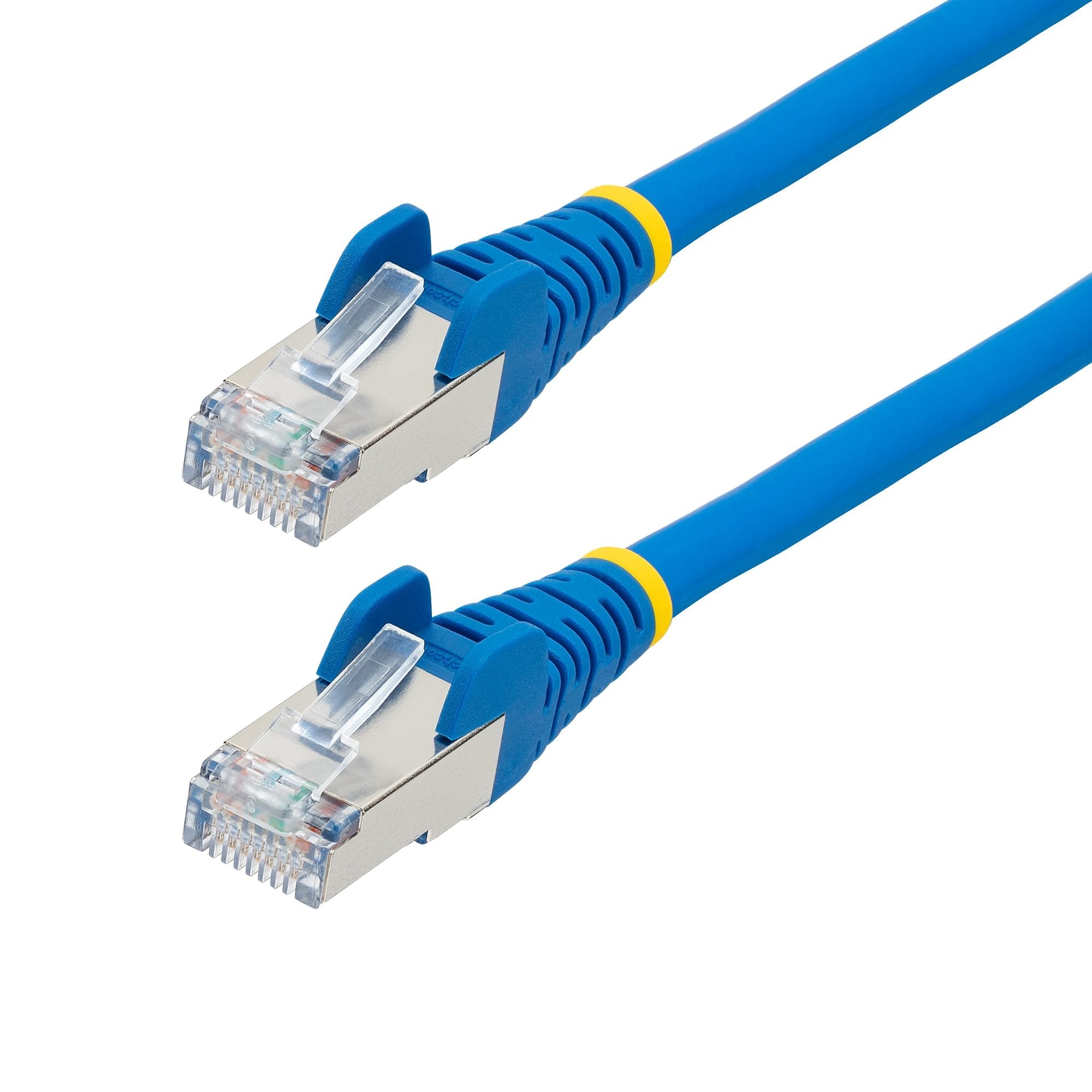 Blue CAT6a Ethernet Cable, Snagless RJ45, 10GbE, 100W PoE++, S/FTP, LSZH, 27AWG Pure Bare Copper Wire, 500MHz, Shielded Network Patch Cord w/Strain Reliefs, Fluke Tested/ETL Verified