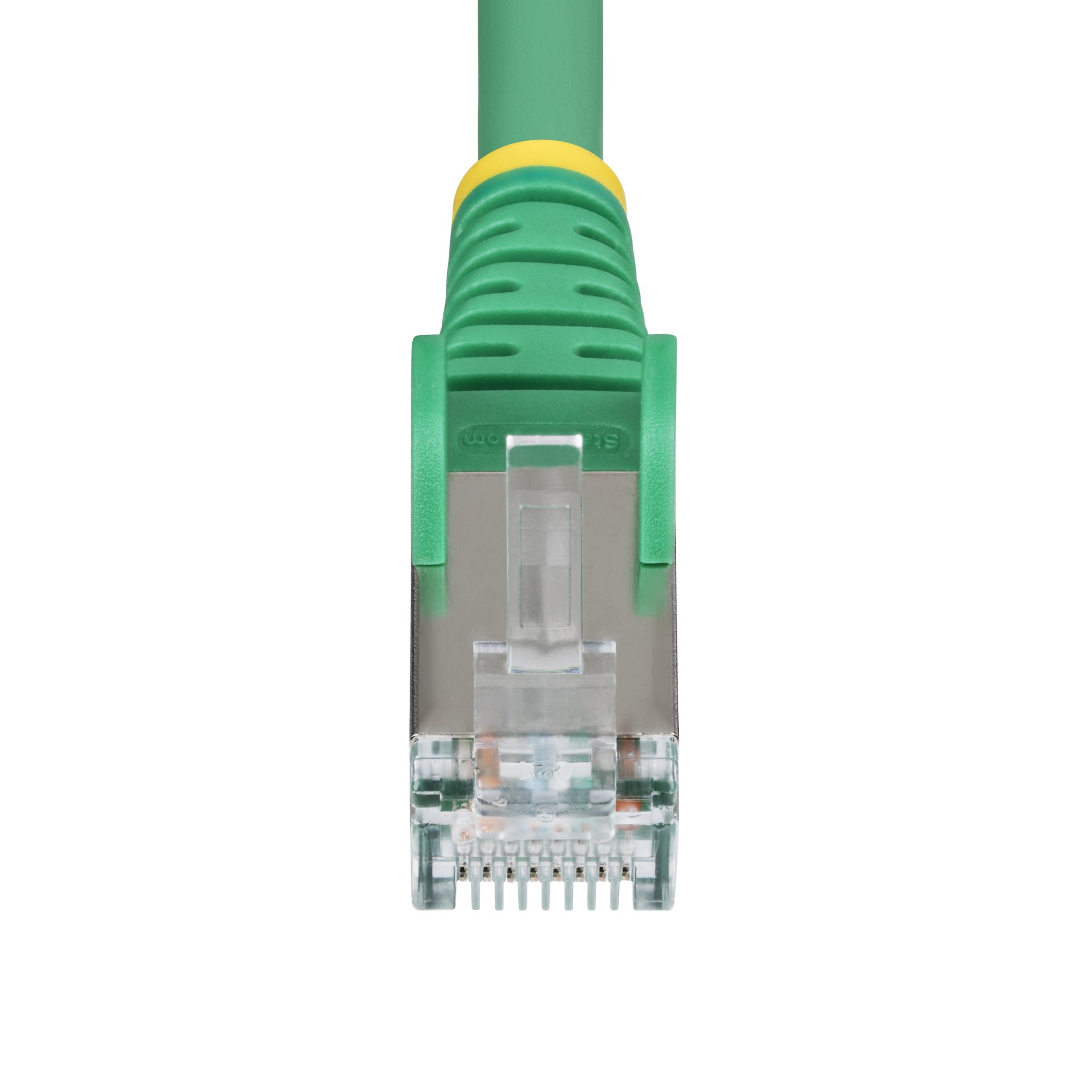 Green CAT6a Ethernet Cable, Snagless RJ45, 10GbE, 100W PoE++, S/FTP, LSZH, 27AWG Pure Bare Copper Wire, 500MHz, Shielded Network Patch Cord w/Strain Reliefs, Fluke Tested/ETL Verified