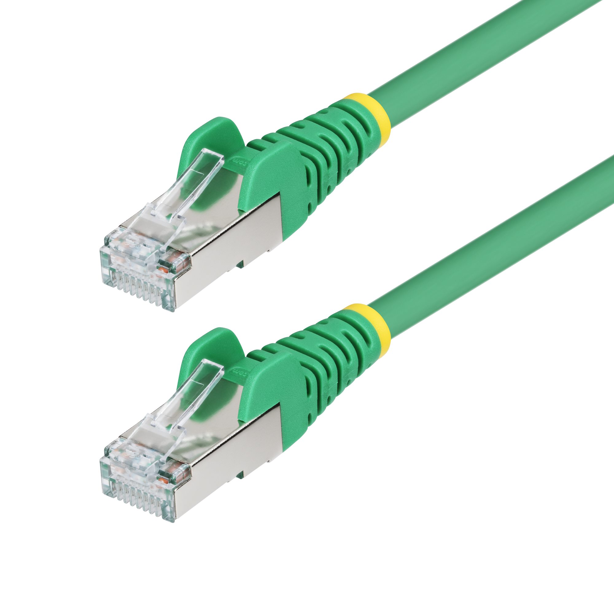 Green CAT6a Ethernet Cable, Snagless RJ45, 10GbE, 100W PoE++, S/FTP, LSZH, 27AWG Pure Bare Copper Wire, 500MHz, Shielded Network Patch Cord w/Strain Reliefs, Fluke Tested/ETL Verified
