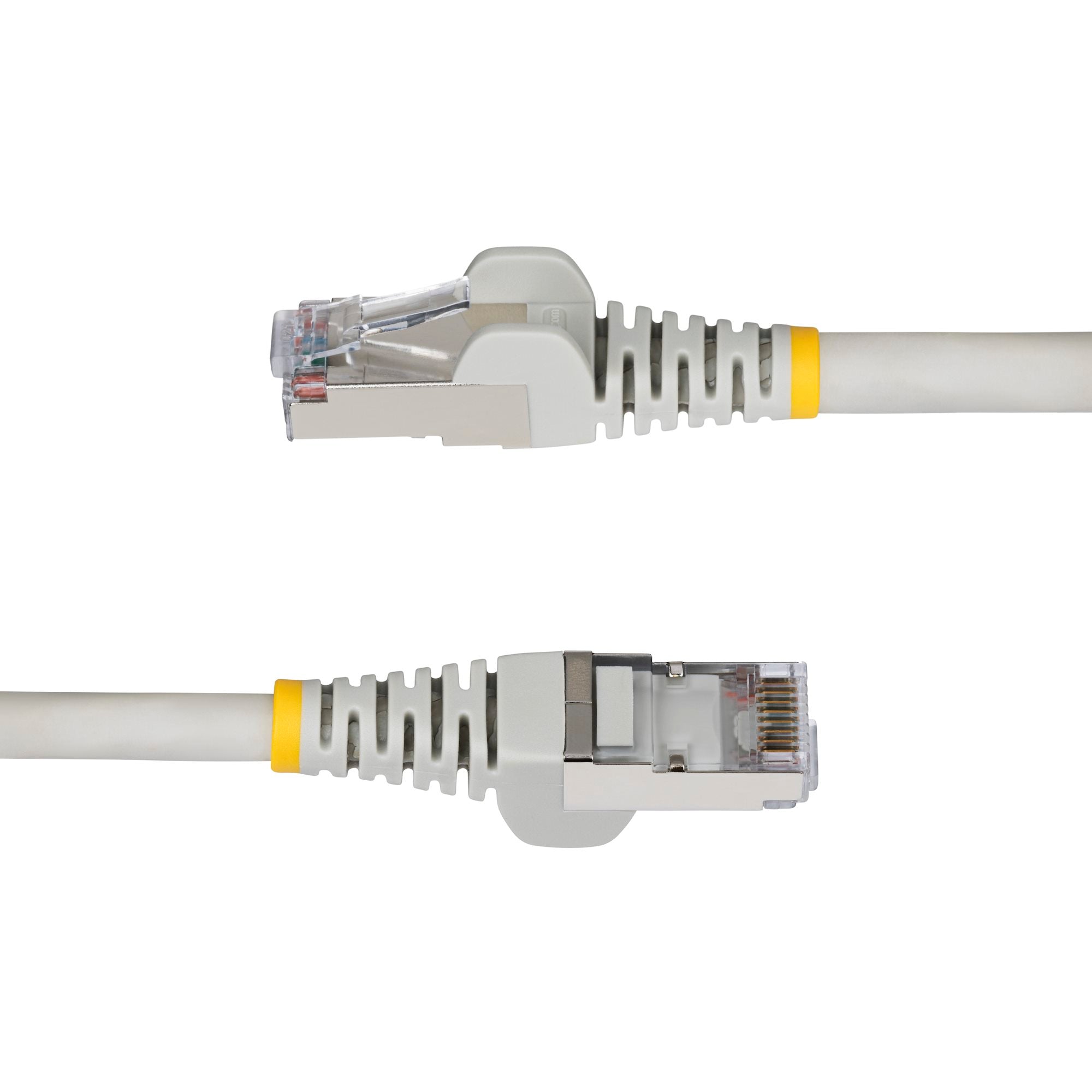 Gray CAT6a Ethernet Cable, Snagless RJ45, 10GbE, 100W PoE++, S/FTP, LSZH, 27AWG Pure Bare Copper Wire, 500MHz, Shielded Network Patch Cord w/Strain Reliefs, Fluke Tested/ETL Verified