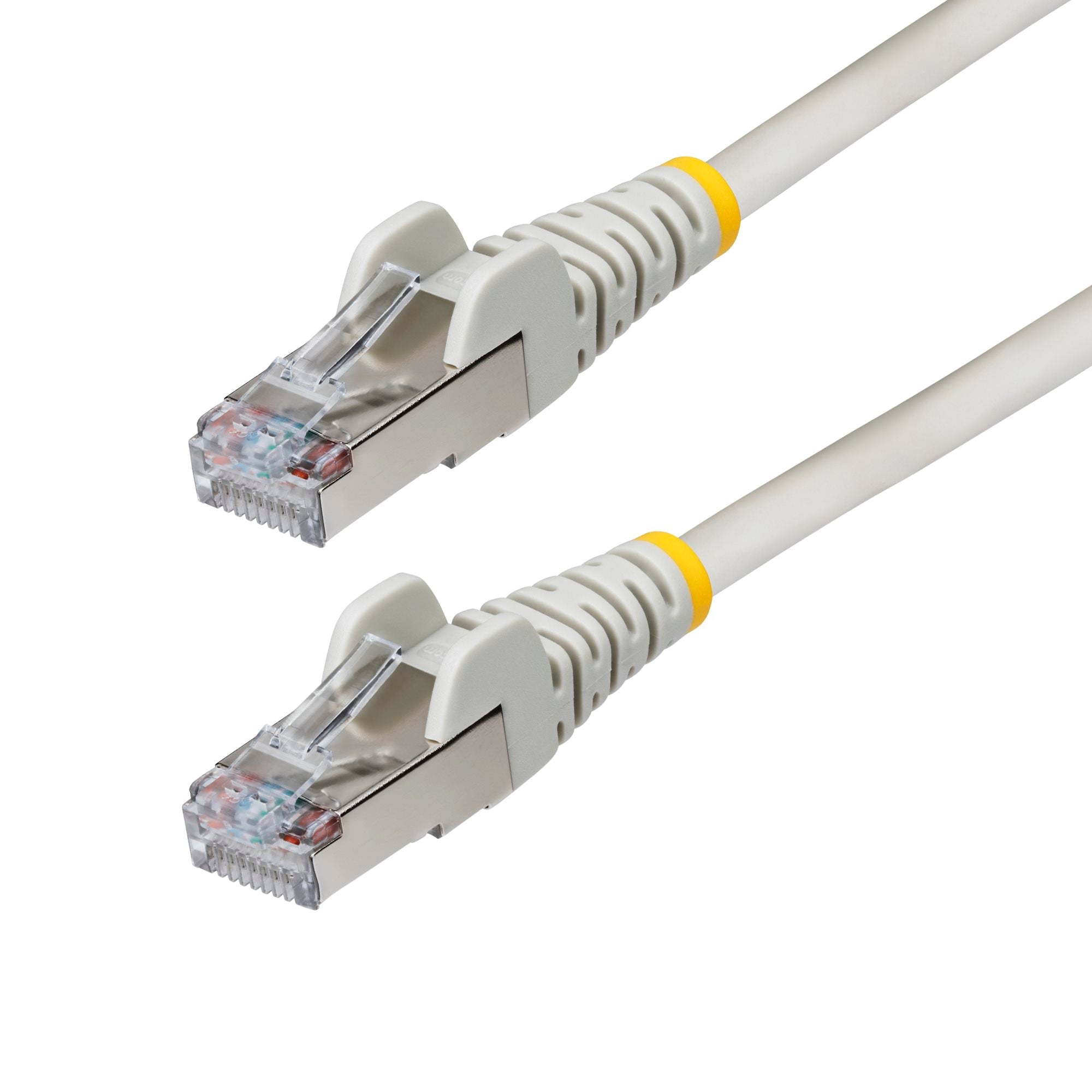Gray CAT6a Ethernet Cable, Snagless RJ45, 10GbE, 100W PoE++, S/FTP, LSZH, 27AWG Pure Bare Copper Wire, 500MHz, Shielded Network Patch Cord w/Strain Reliefs, Fluke Tested/ETL Verified