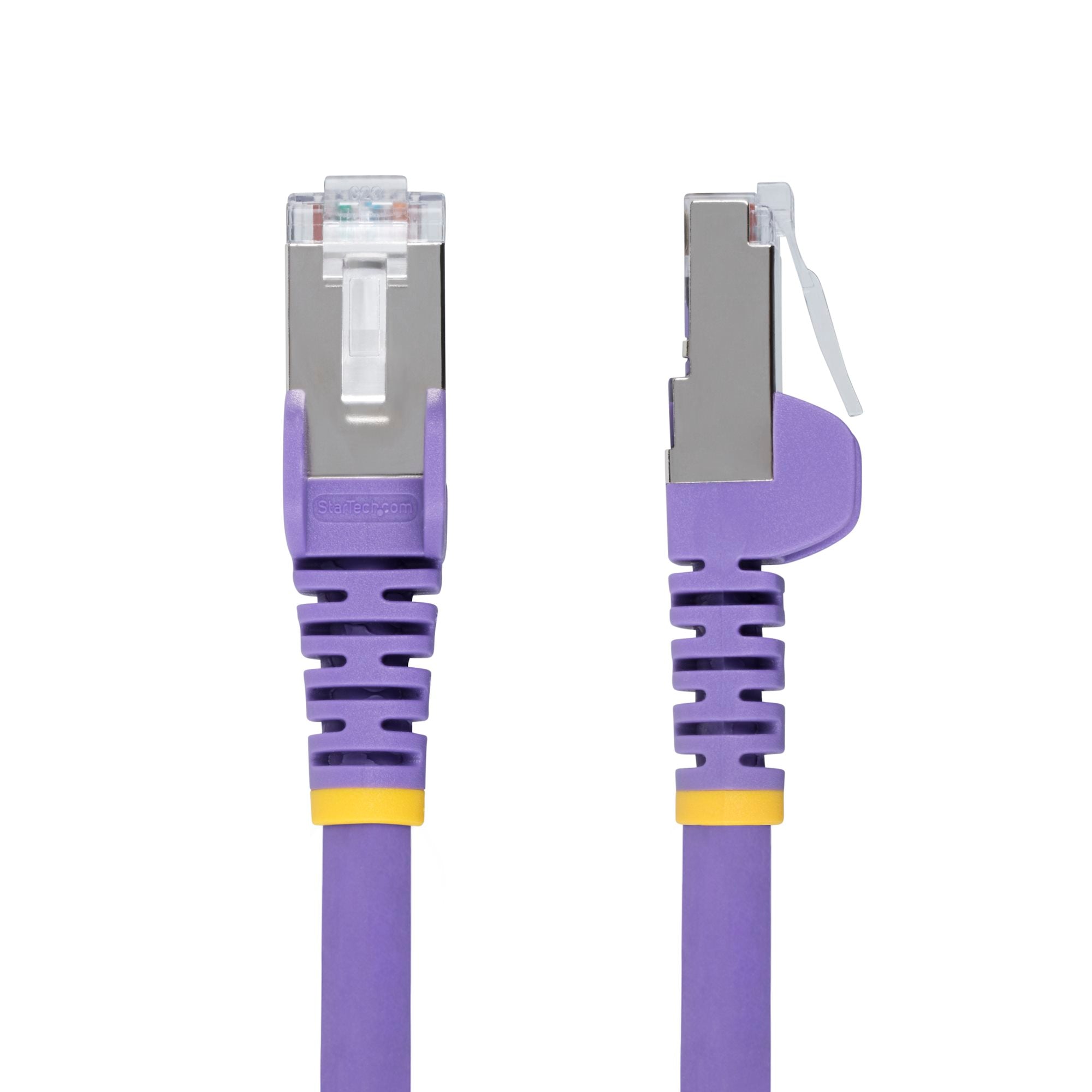 Purple CAT6a Ethernet Cable, Snagless RJ45, 10GbE, 100W PoE++, S/FTP, LSZH, 27AWG Pure Bare Copper Wire, 500MHz, Shielded Network Patch Cord w/Strain Reliefs, Fluke Tested/ETL Verified