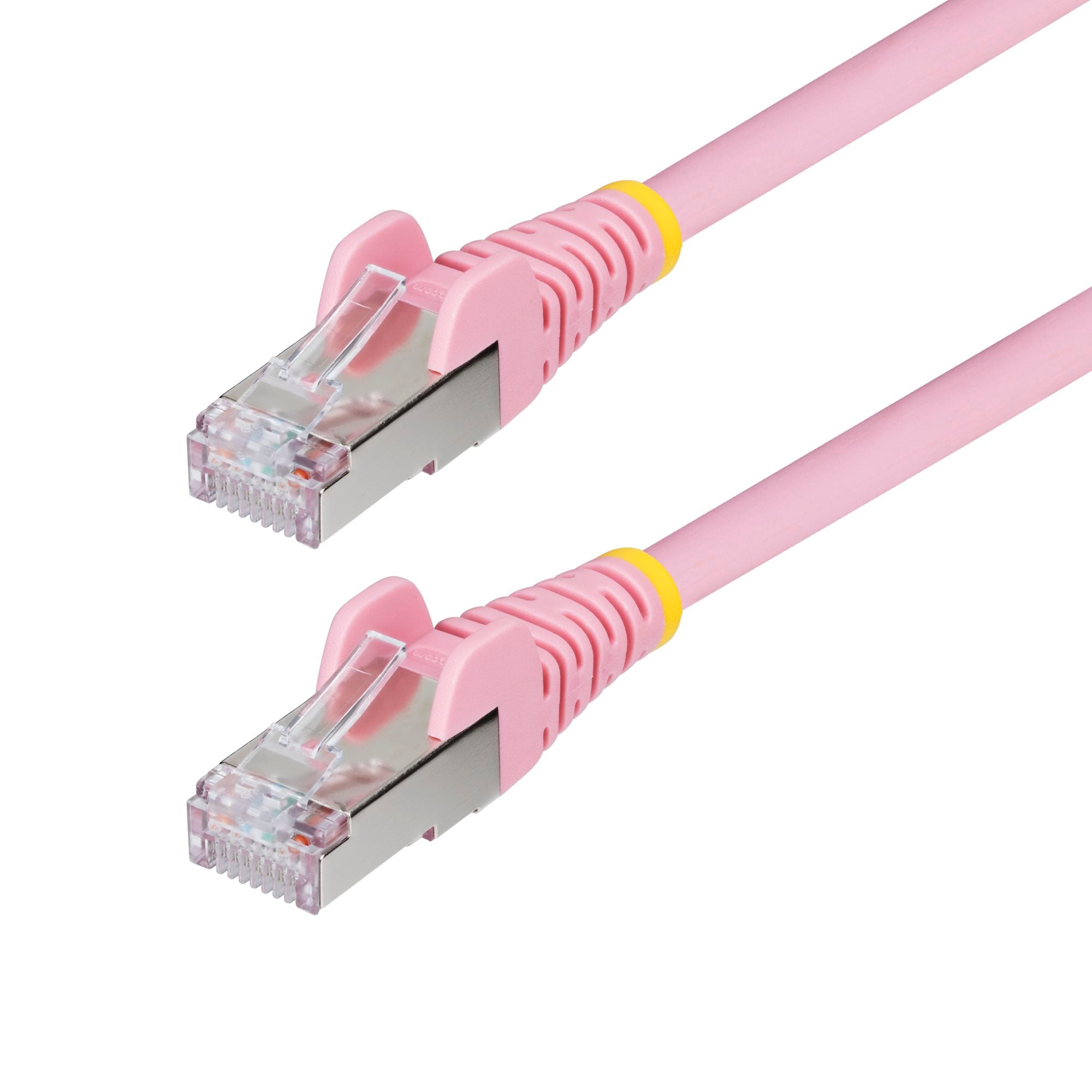 Pink CAT6a Ethernet Cable, Snagless RJ45, 10GbE, 100W PoE++, S/FTP, LSZH, 27AWG Pure Bare Copper Wire, 500MHz, Shielded Network Patch Cord w/Strain Reliefs, Fluke Tested/ETL Verified