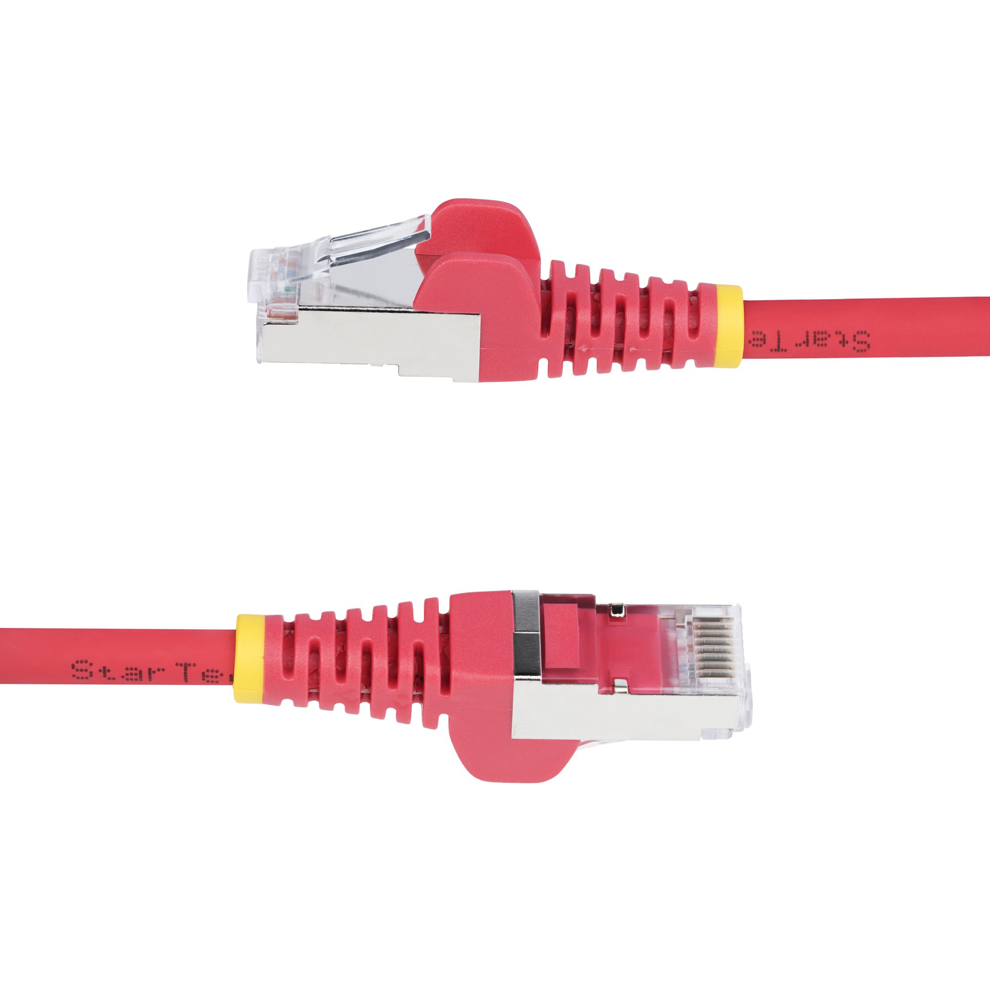 Red CAT6a Ethernet Cable, Snagless RJ45, 10GbE, 100W PoE++, S/FTP, LSZH, 27AWG Pure Bare Copper Wire, 500MHz, Shielded Network Patch Cord w/Strain Reliefs, Fluke Tested/ETL Verified
