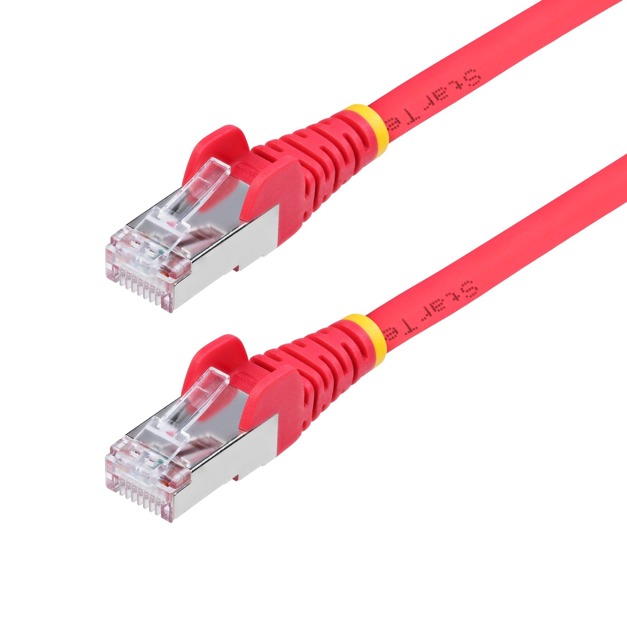 Red CAT6a Ethernet Cable, Snagless RJ45, 10GbE, 100W PoE++, S/FTP, LSZH, 27AWG Pure Bare Copper Wire, 500MHz, Shielded Network Patch Cord w/Strain Reliefs, Fluke Tested/ETL Verified