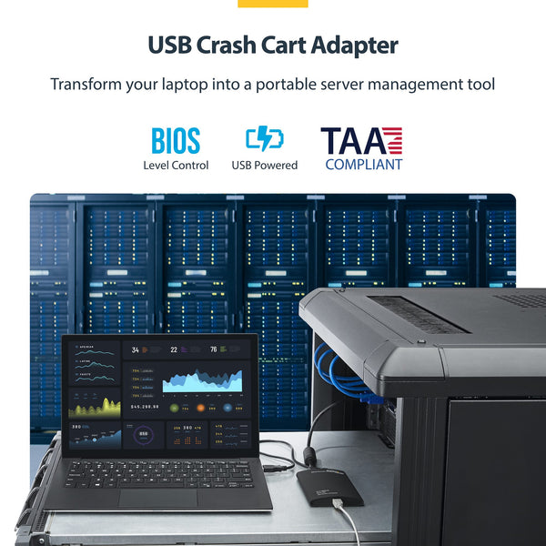 StarTech.com USB 2.0 Laptop Crash Cart Adapter, Portable VGA KVM Server Console for Servers, PCs, ATMs & Kiosks