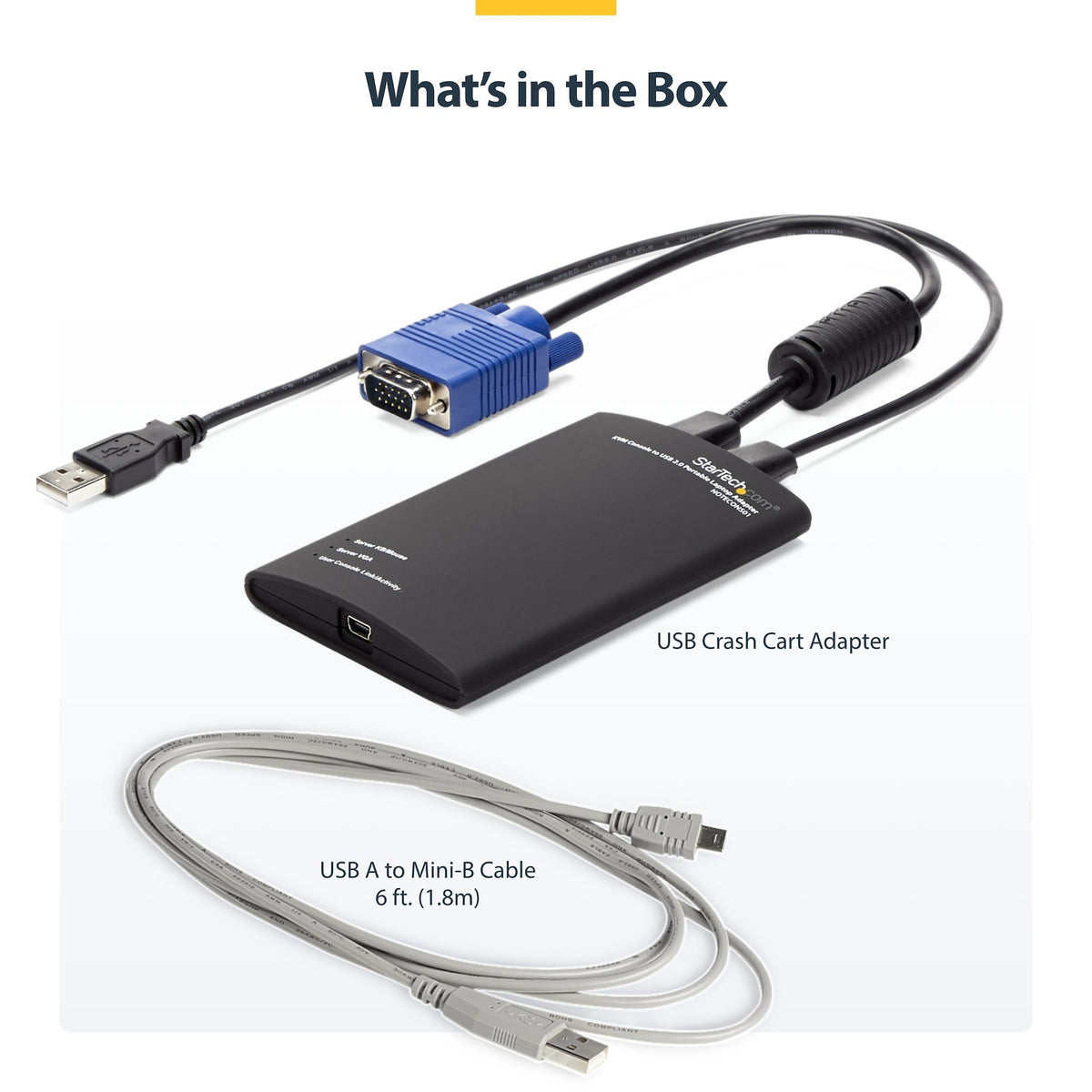 StarTech.com USB 2.0 Laptop Crash Cart Adapter, Portable VGA KVM Server Console for Servers, PCs, ATMs & Kiosks