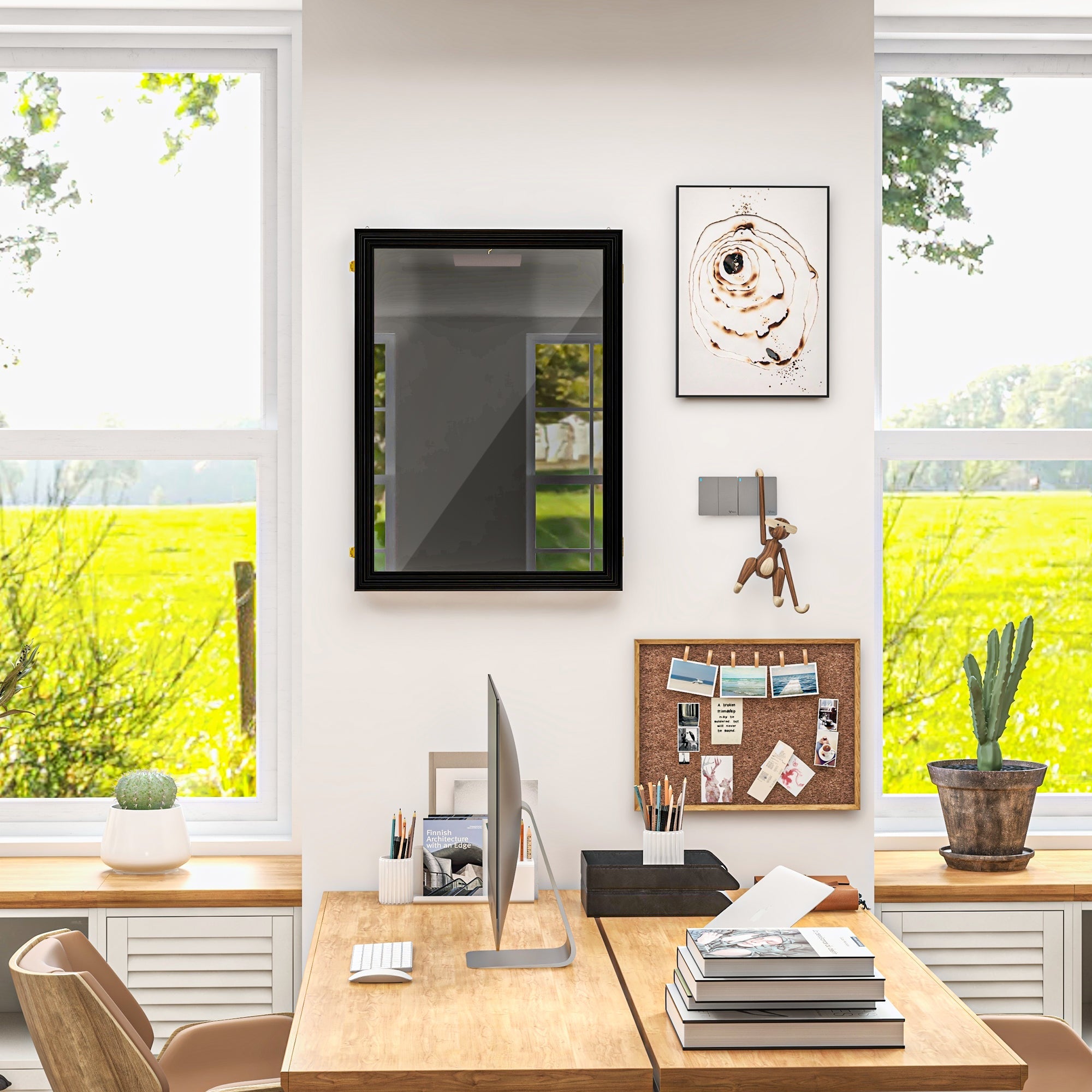 HOMCOM Sports Jersey Display Case 24"x32" Shadow Box for Hockey Basketball Football Baseball Collectibles Black