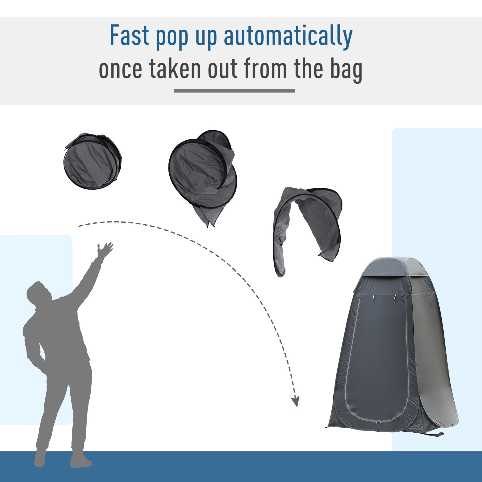 Outsunny Portable Pop Up Shower Tent Privacy Changing Room for Outdoor Dressing Fishing with Carry Bag Black