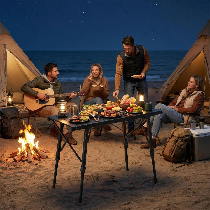 Folding Picnic Table Heavy Duty Camping Table with Removable Plates Non-slip Feet for Outdoor BBQ