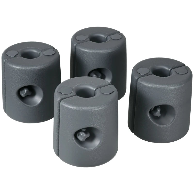 HDPE Tent Weights Set of 4, Canopy Weights, Filled with Water or Sand, 106 LBS, Light Grey