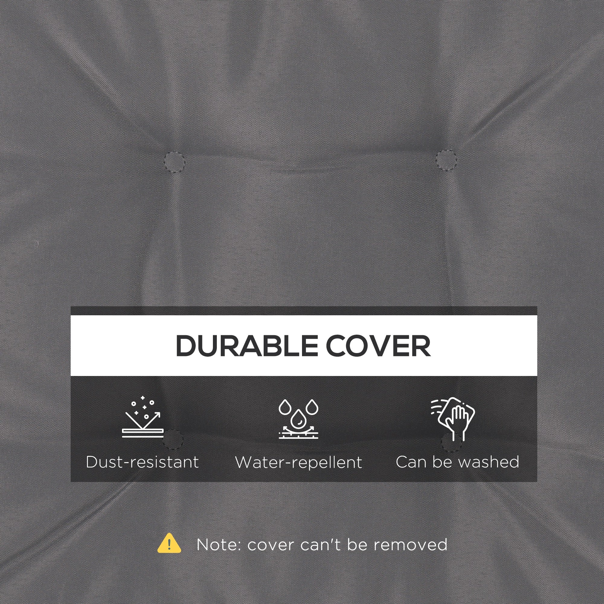 Outsunny 4Pc Replacement Cushions for Rattan Furniture Outdoor Seat Pad Dark Grey