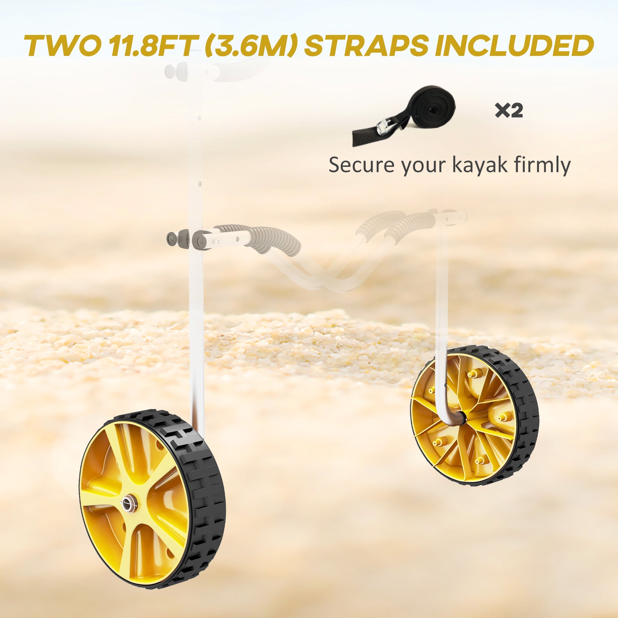 Soozier Alumnium Kayak Cart Dolly, Kayak Wheels with Adjustable Height and Width, for Kayaks, Canoes, Paddleboards