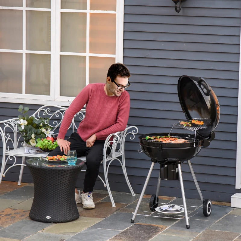 Portable Kettle Charcoal Grill for Outdoor Grilling Heat Control BBQ Barbecue