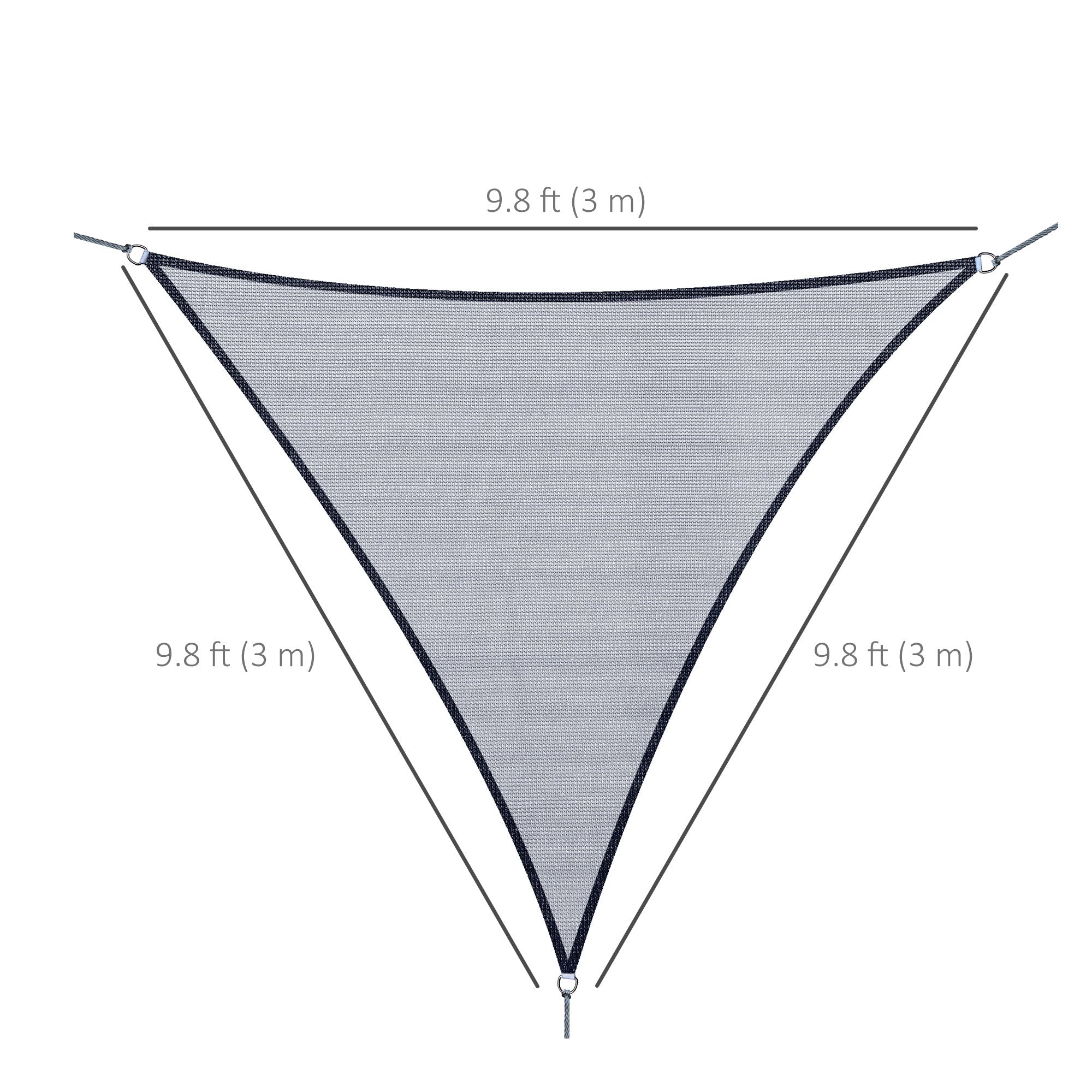 Outsunny Triangular Oasis: 10' Sun Shade Sail, UV Protection Canopy for Outdoor Patio, Garden, Lawn, Grey with Carrying Bag