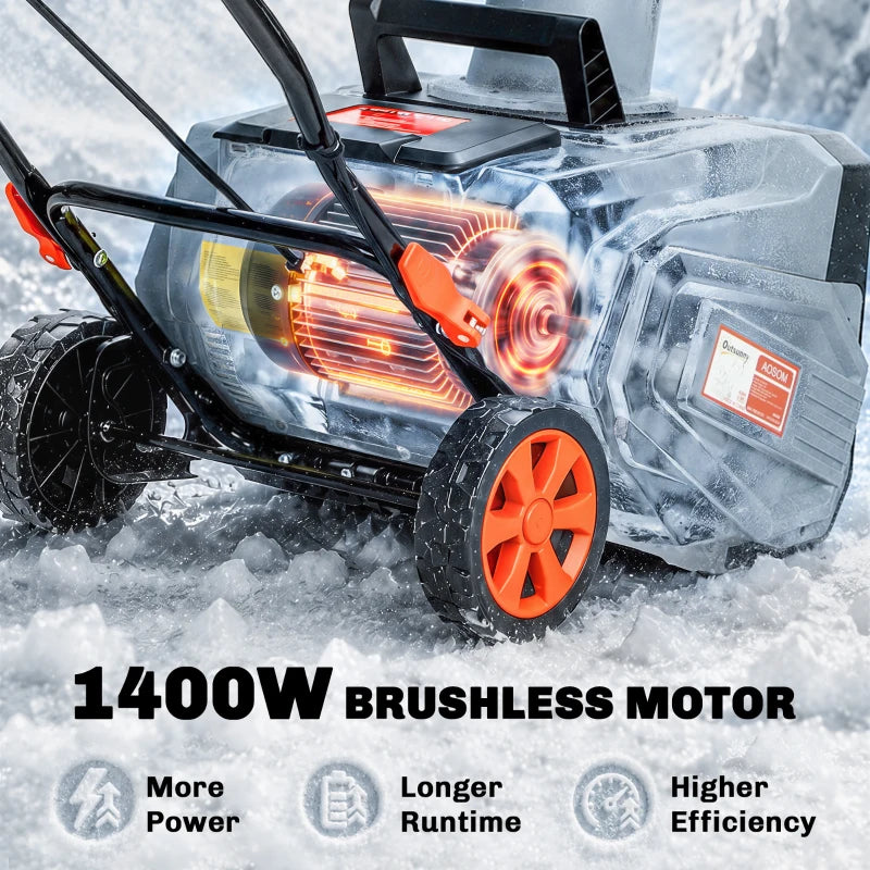 40V 18" Cordless Snow Blower with 1400W Brushless Motor, 2 Batteries & Fast Charger