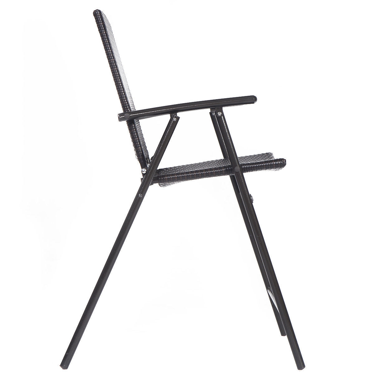 Set of 4 Folding Rattan Bar Chairs with Footrests and Armrests for Outdoors and IndoorsÂ