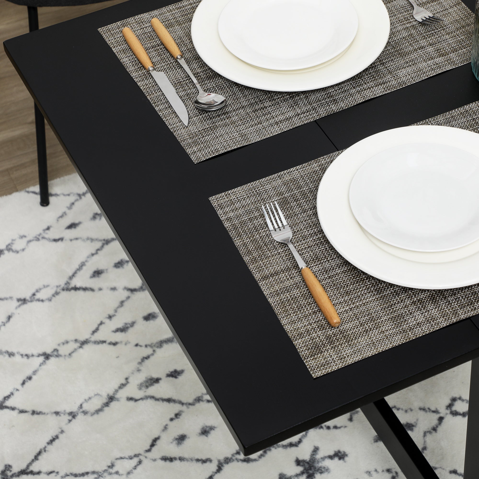 HOMCOM Compact Foldable Solid Wood Dining Table Drop Leaf Design for Small Spaces Kitchen Dining Room Black