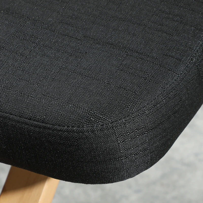 Ergonomic Kneeling Chair, Posture Chair with Rubberwood Frame, Rolling Wheels for Office, Posture Correction, Black