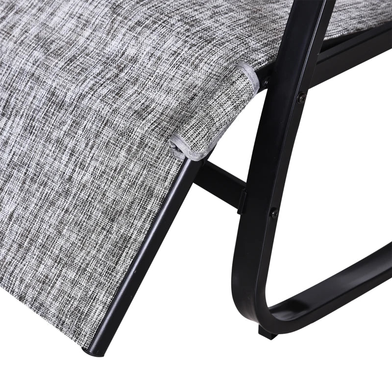 Patio Rocking Lounge Chair Adjustable Texteline Zero Gravity Rocker Outdoor Recliner Seat w/ Pillow, Footrest