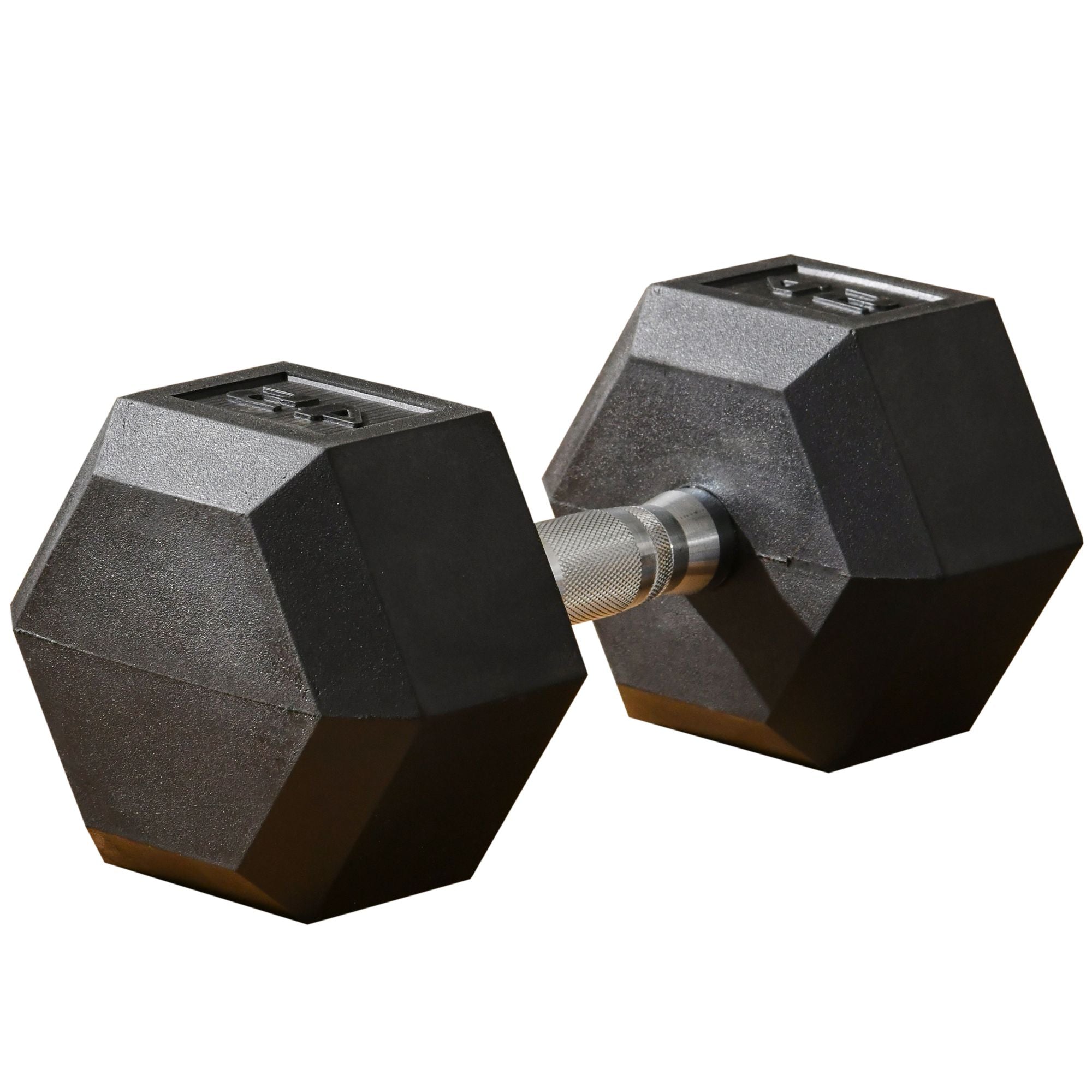 Soozier Rubber Hex Dumbbells: 45lbs Hand Weights for Intense Strength Training & Home Gym Workout Sessions, Black