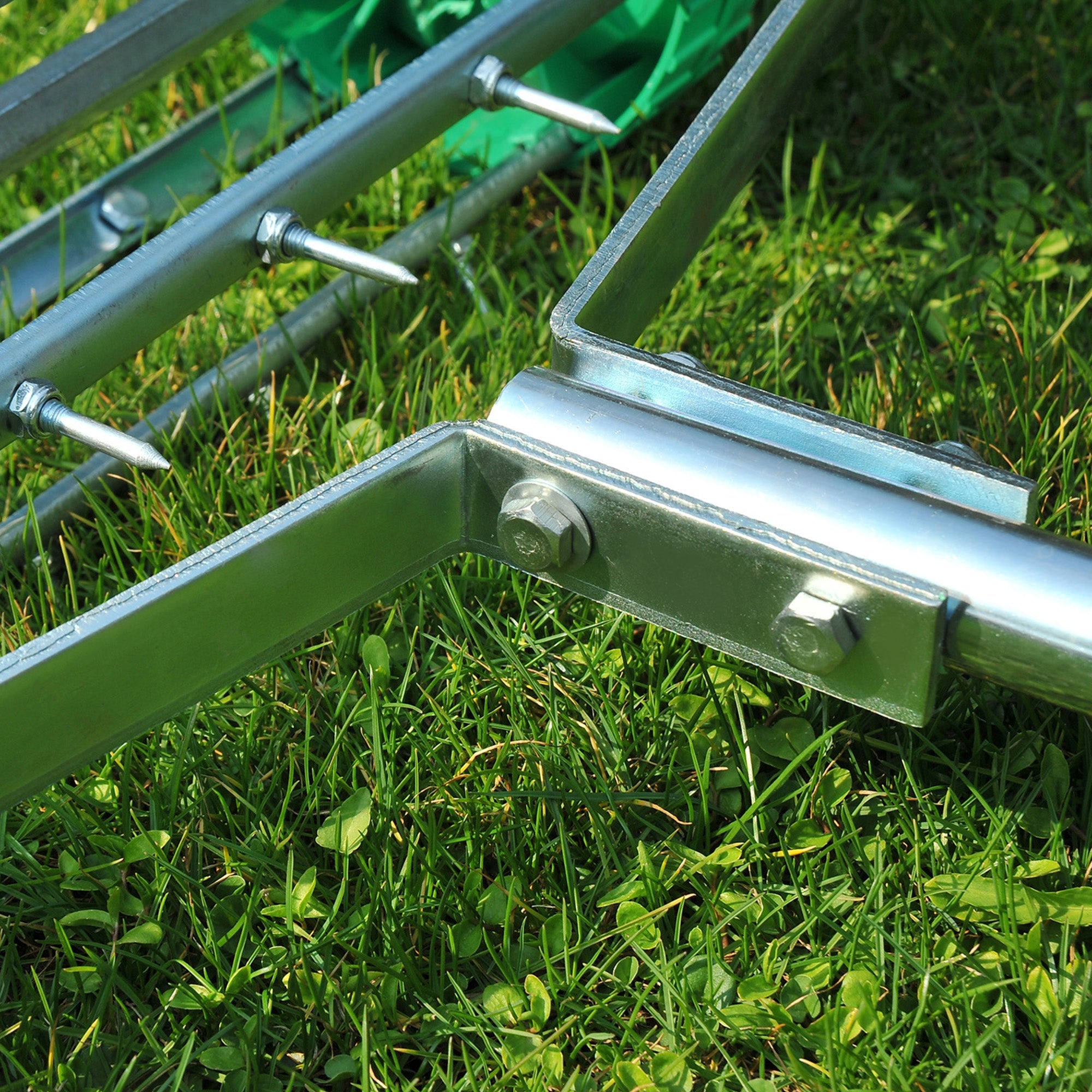 Outsunny Manual Lawn Aerator with Adjustable Handle, Lawn Aerator Machine, Grass Aerator for Lawn, Yard, Garden