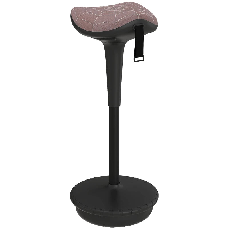 Backless Wobble Stool Chair, Standing Desk Chair, Adjustable Learning Stool for Office Desks, with Rocking Motion, Brown
