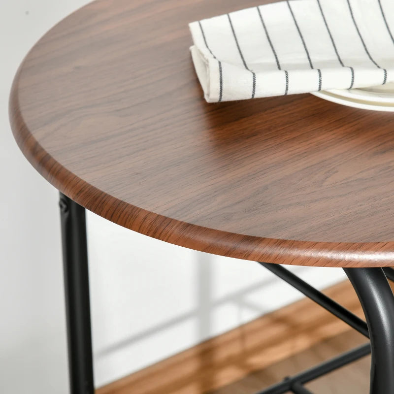 Dining Table Set of 3, 31.5" Kitchen Table and Chairs Set for 2 with Shelf, for Small Space, Dining Room, Living Room