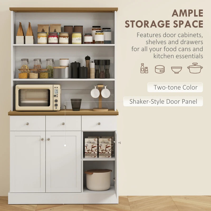 Kitchen Pantry Buffet Server Hutch Storage Sideboard Bookcase with Drawers & Cabinets for Living Room Cabinet Console