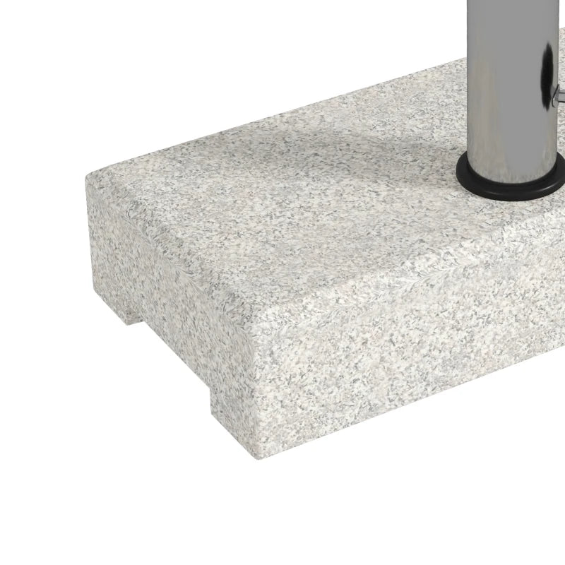 55 lbs Half Granite Parasol Base, Outdoor Umbrella Stand Weight for 1.3", 1.5", 1.9" Umbrella Poles, Grey