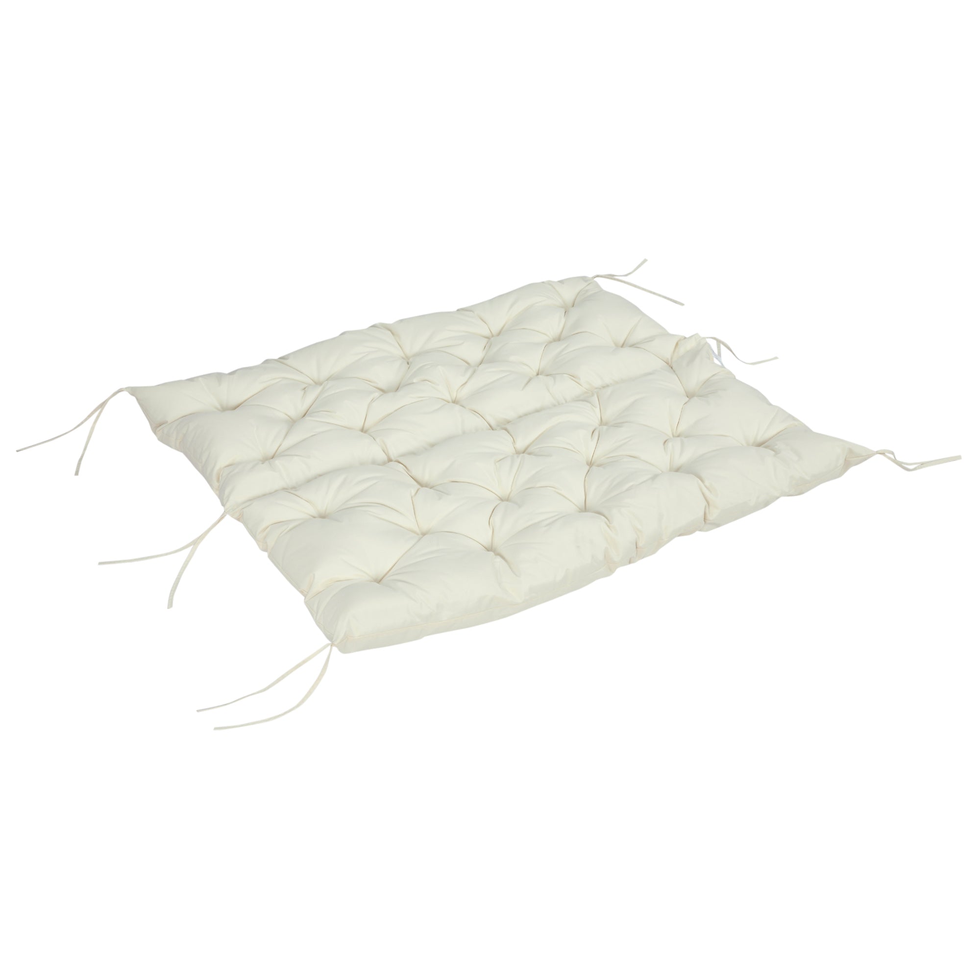 Outsunny Outdoor 2 Seater Bench Cushion 4.7 Inch Thick with Backrest Non Slip Patio Soft Pad Beige