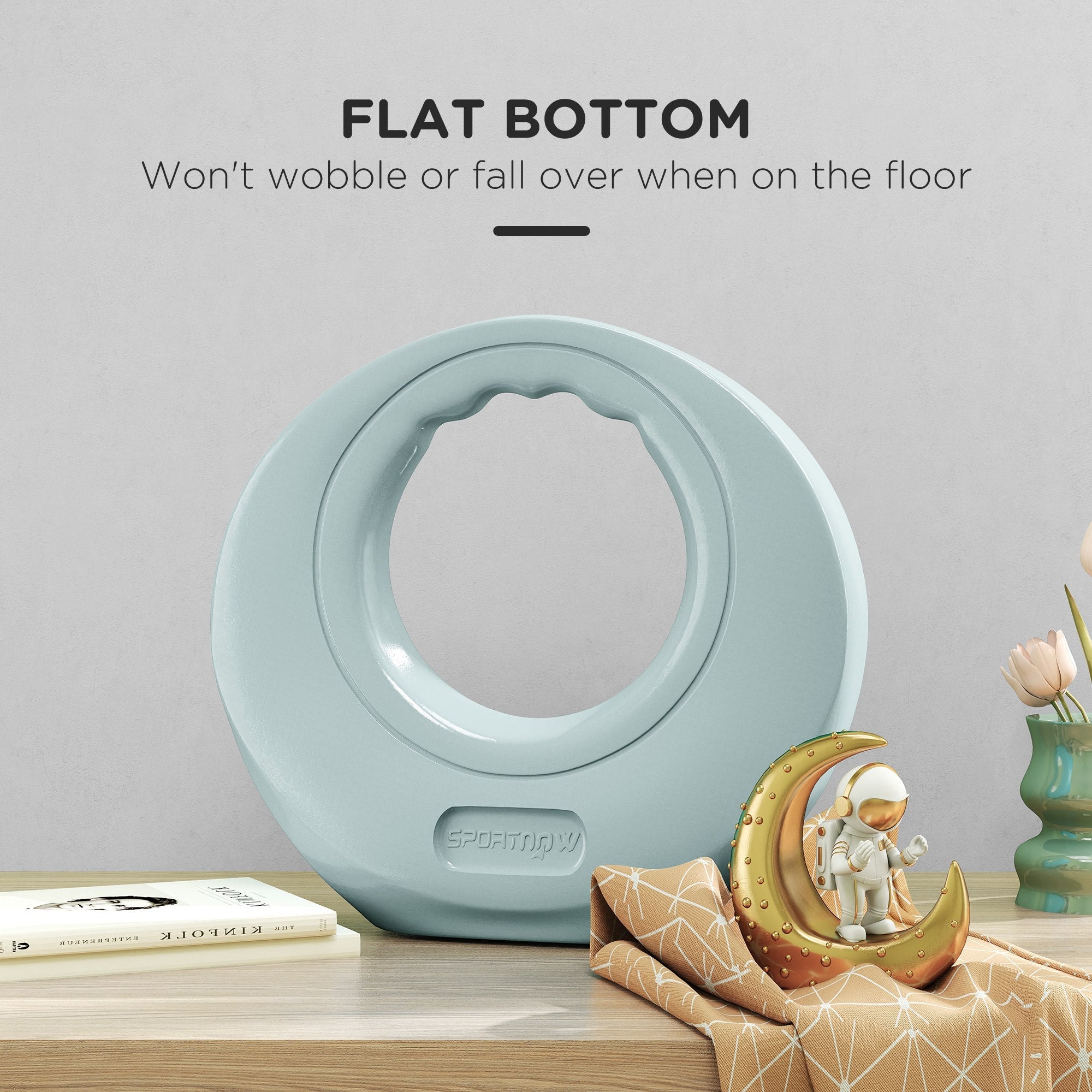 Soozier 22lbs Kettlebell, Soft Kettle Bell with Wide Handle for Home Gym Weight Lifting and Strength Training, Light Grey